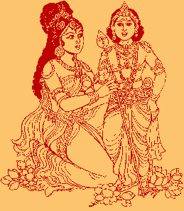 Bala Murugan receives His 'Shakti Vel' from His Mother Uma (Shakti).